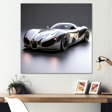 Silver Italian hyper car I - Car Exotic Canvas Wall Art